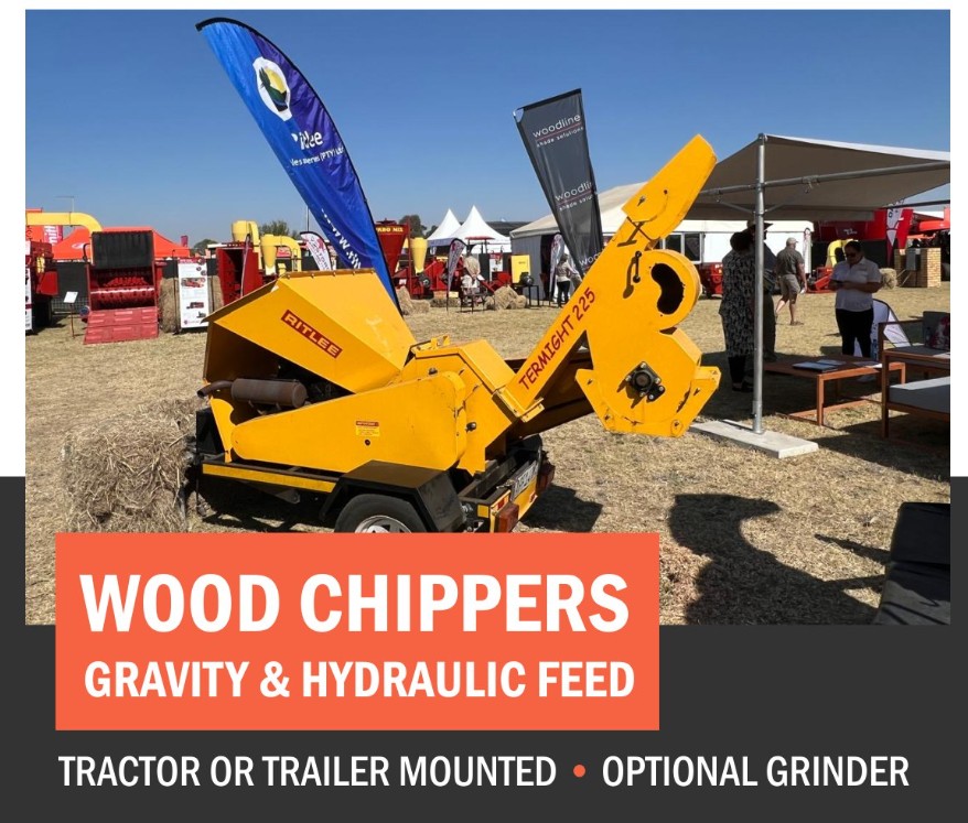 Ritingwe Wood Chippers - gravity and hydraulic feed, tractor or trailer mounted