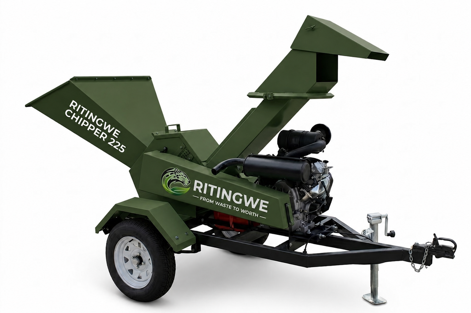 225 Trailer-Mounted Wood Chipper | Mobile Commercial Wood Chipper South Africa thumbnail 5