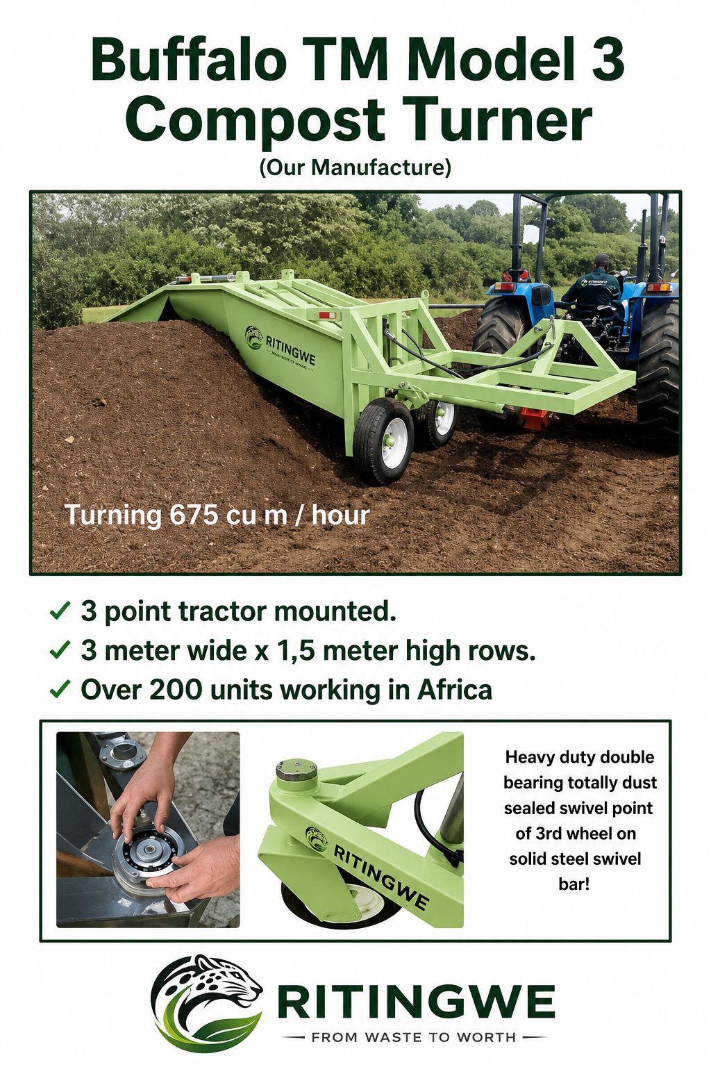 Proven TM3 Compost Turner design with more than 20 years of successful operation under demanding African conditions. thumbnail 2