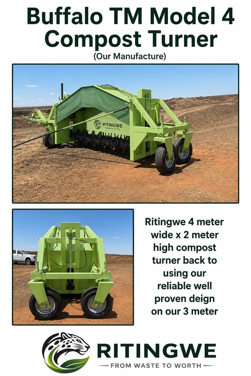 TM4 Compost Turner | 4m Tractor-Powered Windrow Compost Turner South Africa thumbnail 2